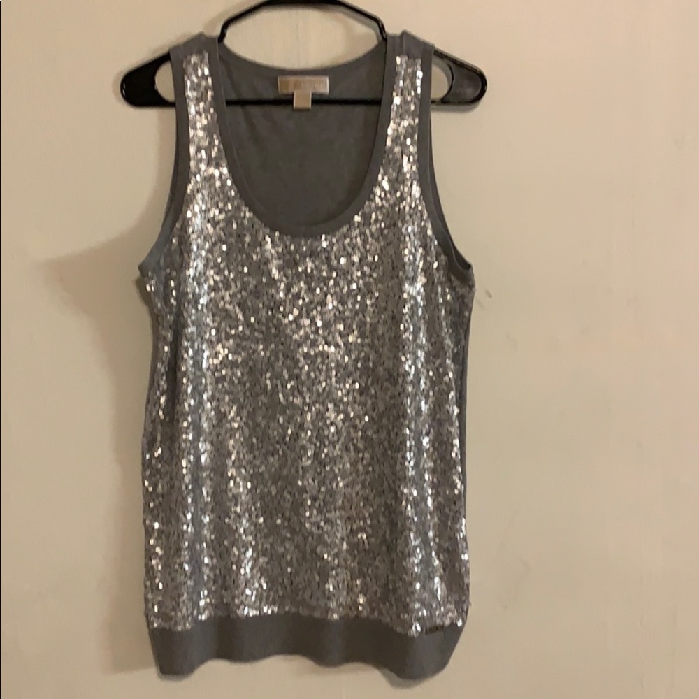 MICHEAL KOR’S gray sequin sweater tank size L. - Picture 1 of 9